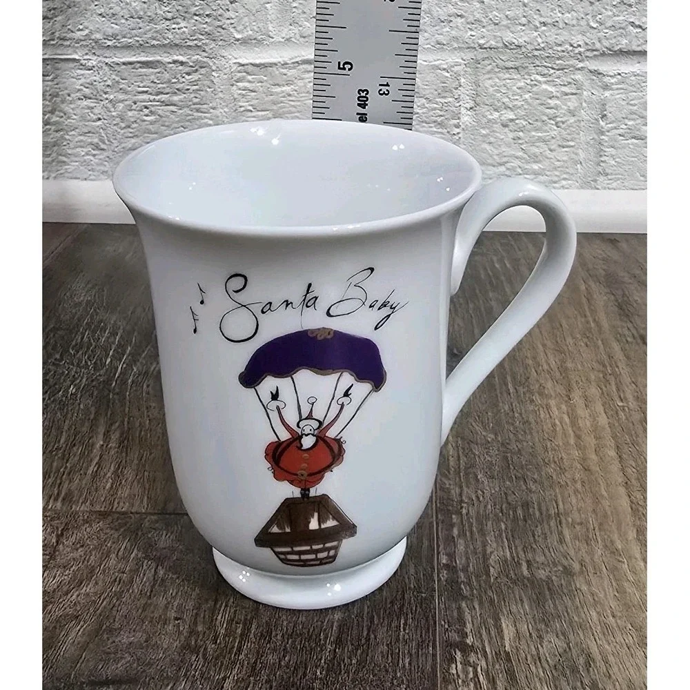 Pottery‎ Barn Santa Baby Christmas Mugs Set Of Four Holiday Tea Coffee Hot Cocoa